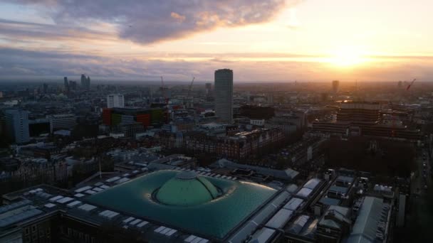 伦敦大英博物馆 日落时的空中景观 2022年12月18日 — 图库视频影像