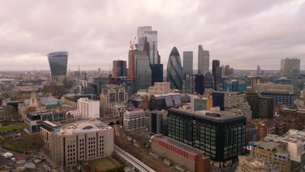 Verbazingwekkend Uitzicht Stad Londen Met Zijn Iconische Gebouwen London Verenigd — Stockvideo