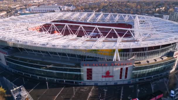 Emirates Stadium Sede Del Club Fútbol London Arsenal Vista Aérea — Vídeo de stock