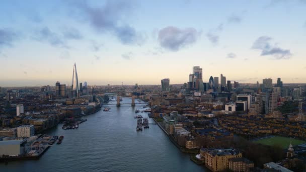 London Early Morning Aerial View London United Kingdom December 2022 — Vídeos de Stock