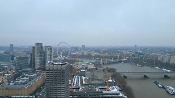 Londýn Mlze Mlhavého Dne Londýn Spojené Království Prosince 2022 — Stock video