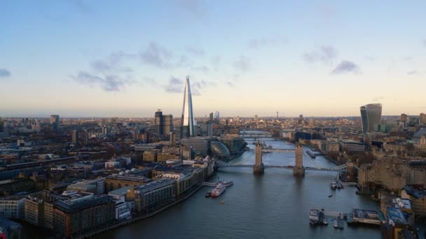 London Early Morning Aerial View London United Kingdom December 2022 — Stock videók