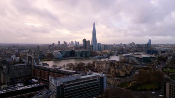 Лондонский Тауэр Сверху Видом Город London United Kingdom Decem18 2022 — стоковое видео