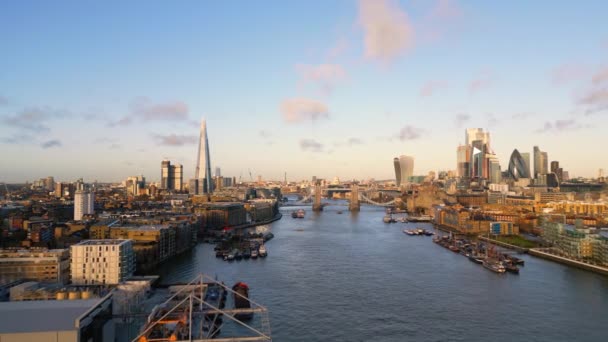Tipikus Légi Kilátás London Városára Tower Bridge River Thames London — Stock videók