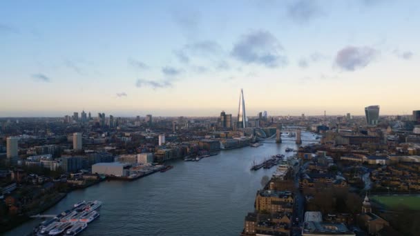London Early Morning Aerial View London United Kingdom December 2022 — Stock videók