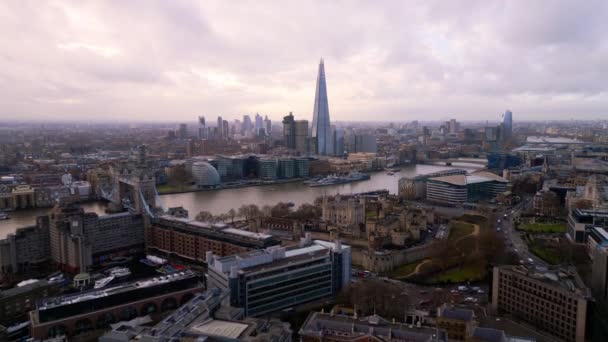 Torre Londres Desde Arriba Con Vistas Ciudad Londres Reino Unido — Vídeo de stock