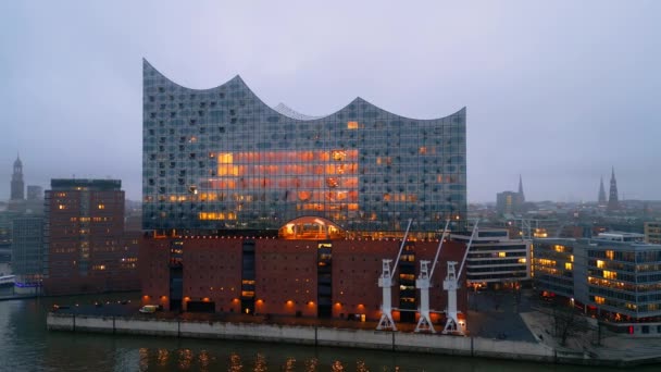 Hamburg Daki Elbphilharmonie Konser Salonu Inanılmaz Çekimi Hamburg Germany Aralik — Stok video