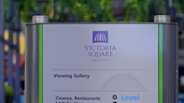 Victoria Square Shopping center in the city center of Belfast - BELFAST, UNITED KINGDOM - APRIL 25, 2022