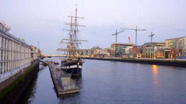 Old sailing boat on River Liffey in Dublin - Ireland travel photography