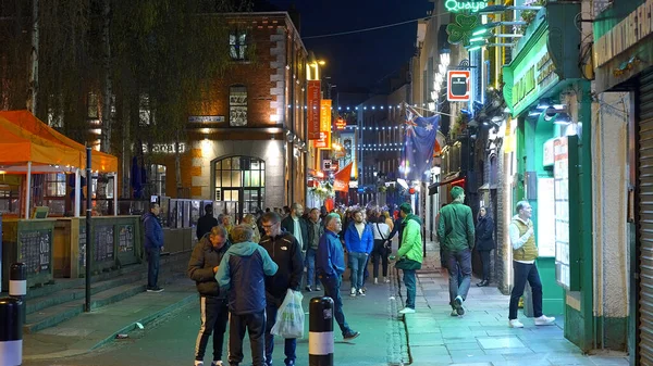Colorful Temple Bar District Dublin Night City Dublin Ireland April — Stock Photo, Image