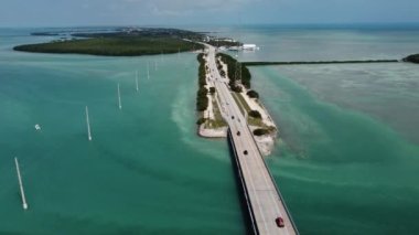 The bridges between the Keys in South Florida - aerial view