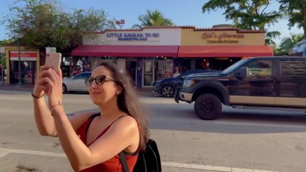 Little Havana Calle Ocho Great Place Sightseeing Miami Florida February — Video