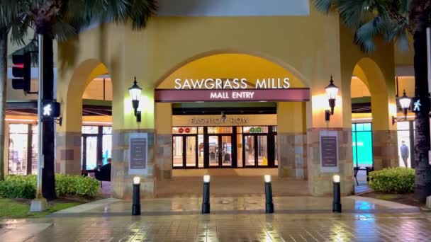 Såggräs Mills Outlet Center Fort Lauderdale Fort Lauderdale Florida Ruary — Stockvideo