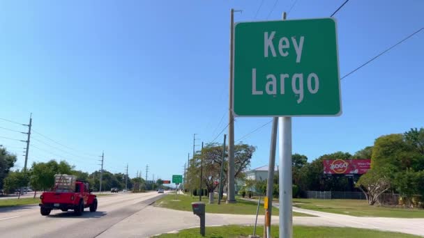 Belangrijkste Largo Teken Florida Keys Islamorada Florida Februari 2022 — Stockvideo