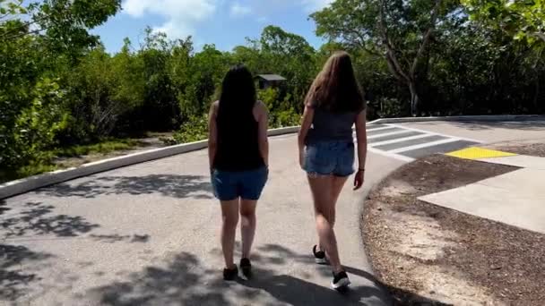 Turista Caminando Por Parque Estatal Key Largo Florida Keys Florida — Vídeo de stock