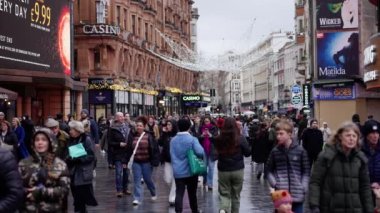 Leicester Square is a busy place in London - slow motion clip - travel photography