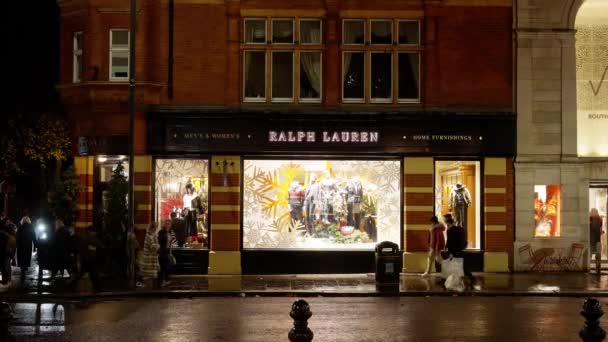 Магазин Ralph Lauren Лондонском Челси London Великобритания Декабря 2022 Года — стоковое видео