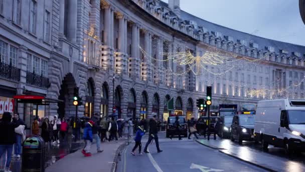 Decoração Natal Londres Regent Street Londres Reino Unido Dezembro 2022 — Vídeo de Stock