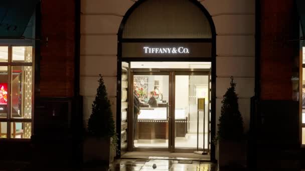 Tiffany Store Лондоне Челси London United Kingdom Decemm20 2022 — стоковое видео