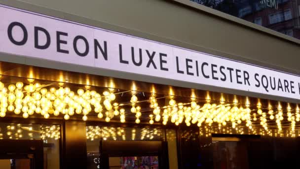 Odeon Luxe Leicester Square Movie Theatre Travel Photography — Stock Video