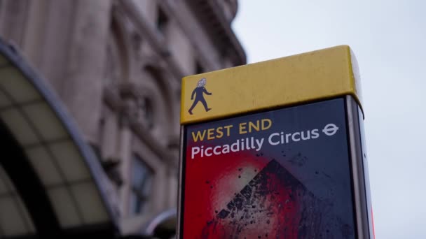 West End Piccadilly Circus Londynie London Zjednoczone Królestwo Grudnia 2022 — Wideo stockowe