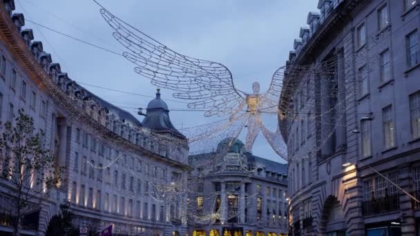 Decoração Natal Londres Regent Street Londres Reino Unido Dezembro 2022 — Vídeo de Stock