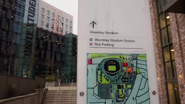 Direction Sign Map Wembley Stadium Travel Photography — Stok video