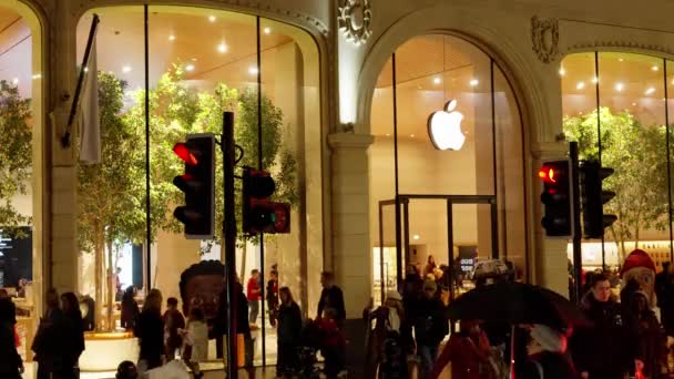 Apple Store London Knightsbridge London Förenade Kungariket December 2022 — Stockvideo