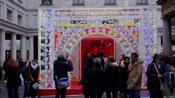 Dolce Och Gabbana Tält Covent Garden Vid Jul Fotografi — Stockvideo