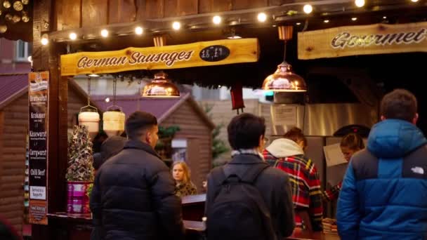 Christmas Market Leicester Square Travel Photography — Stock Video