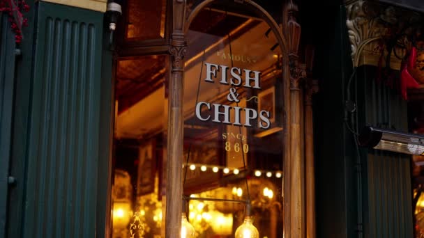Fish Chips Restaurant London Travel Photography — Video
