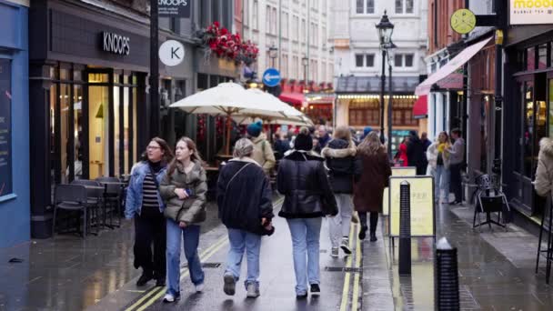 Mensen Wandelen Door Londen Slow Motion Clip Reizen Fotografie — Stockvideo
