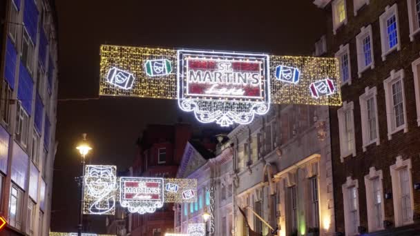 Martins Lane Londres Época Natal Londres Reino Unido Dezembro 2022 — Vídeo de Stock