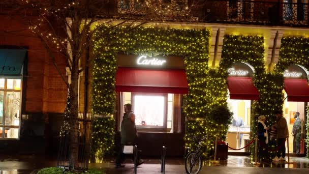 Cartier Store Londen Chelsea London Verenigd Koninkrijk December 2022 — Stockvideo