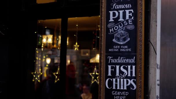 Traditional Fish Chips Pub London Travel Photography — Video