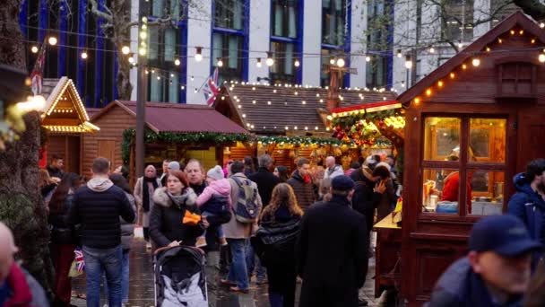 Julmarknad Leicester Square Fotografering — Stockvideo