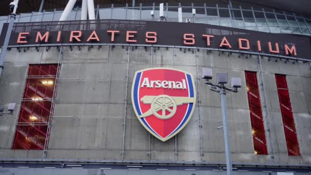 Emirates Stadium Otthona Arsenal London Labdarúgó Klub Utazási Fotózás — Stock videók