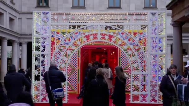 Dolce Och Gabbana Tält Covent Garden Vid Jul Fotografi — Stockvideo