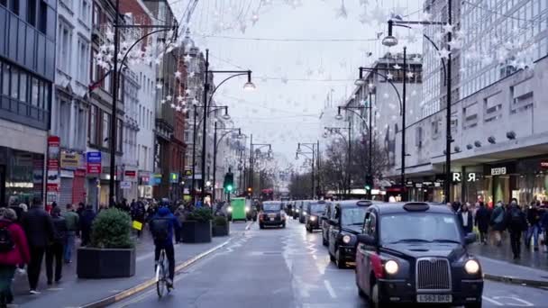 Oxford Street Londynie Czasie Świąt Bożego Narodzenia London Zjednoczone Królestwo — Wideo stockowe
