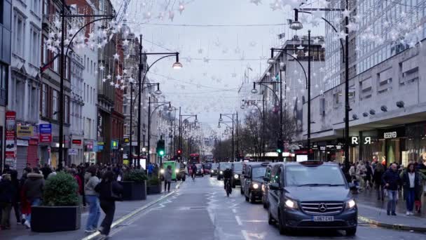 Oxford Street Londres Navidad Londres Reino Unido Diciembre 2022 — Vídeo de stock