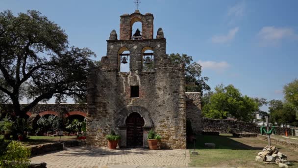 San Antonio Missions World Heritage Mission Espada Travel Photography — Vídeo de stock