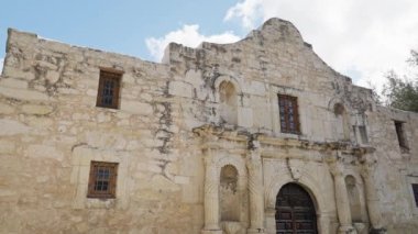 San Antonio 'daki Alamo, şehrin en ünlü simgesidir. Seyahat fotoğrafçılığı.