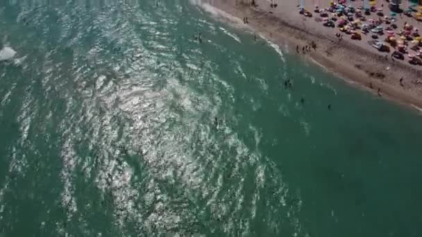 Πτήση Πάνω Από Miami Beach Μια Ηλιόλουστη Μέρα Εναέρια Άποψη — Αρχείο Βίντεο