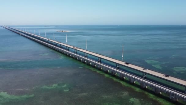南フロリダの鍵の間の橋 航空ビュー — ストック動画