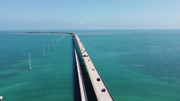 南フロリダの鍵の間の橋 航空ビュー — ストック動画