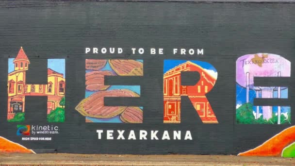 Texarkana Muralからであることを誇りに思います Texarkana Usa 2022年11月6日 — ストック動画