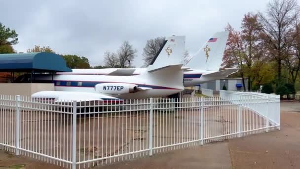 Αεροπλάνα Του Elvis Presley Ένα Διάσημο Αξιοθέατο Στο Μέμφις Memphis — Αρχείο Βίντεο