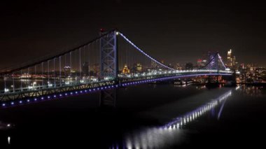 Philadelphia şehrinde Ben Franklin Köprüsü - İHA fotoğrafçılığı