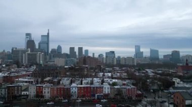 Philadelphia 'nın Skyline' ı - hava görüntüsü - İHA fotoğrafçılığı