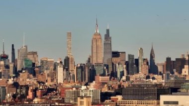 Skyline of Midtown Manhatten with Empire State building - aerial view - NEW YORK, UNITED STATES - FEBRUARY 15, 2023
